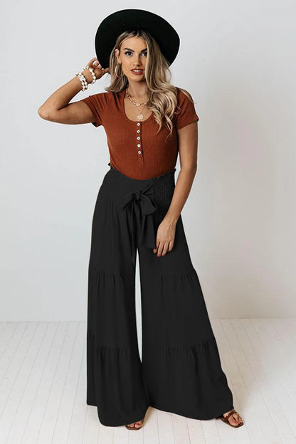 Calça larga casual flare - Alana