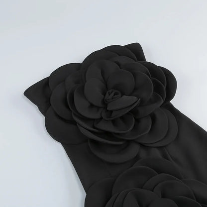 Vestido floral sem alças justo - Flore