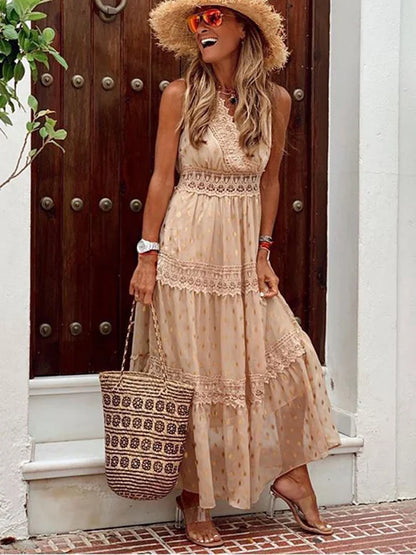 Vestido boho decote em V - Crystal