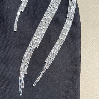 Vestido apliques de um ombro - Giulie