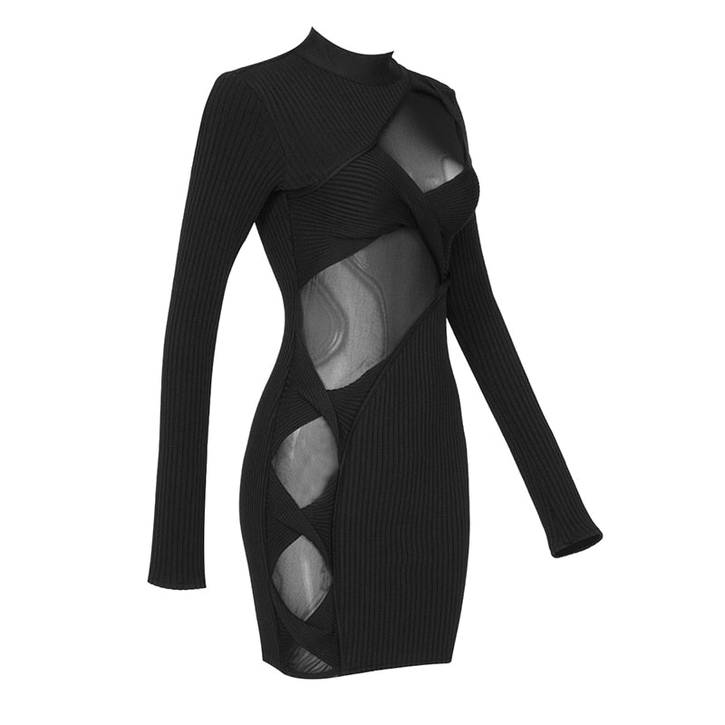 Vestido com transparência e laço - Naya