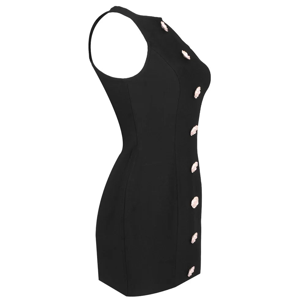 Vestido decote redondo e botões - Eloah
