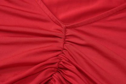 Vestido drapeado costas nuas - Rubia