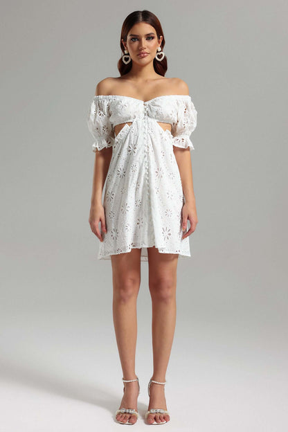 Vestido de renda fora do ombro - Lian