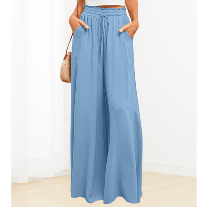 Calça wide leg cós elástico - Alina