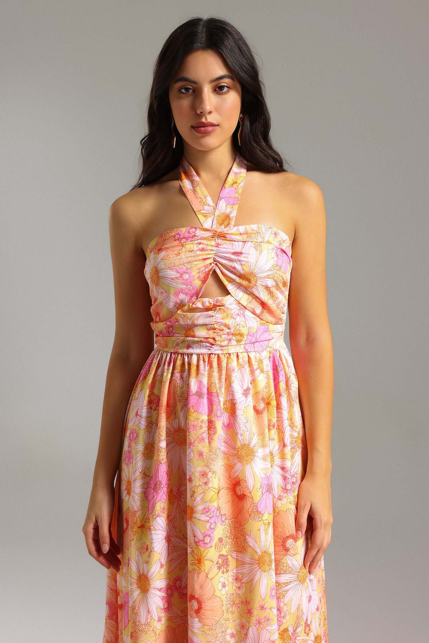 Vestido estampado frente única - Hilia