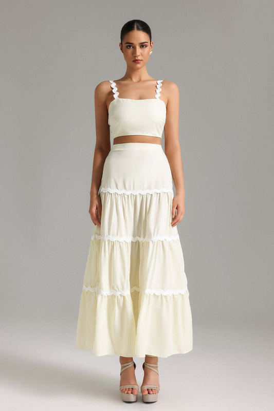 Conjunto saia evasê listras - Alina