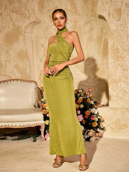 Vestido longo com enxarpe - Sharma