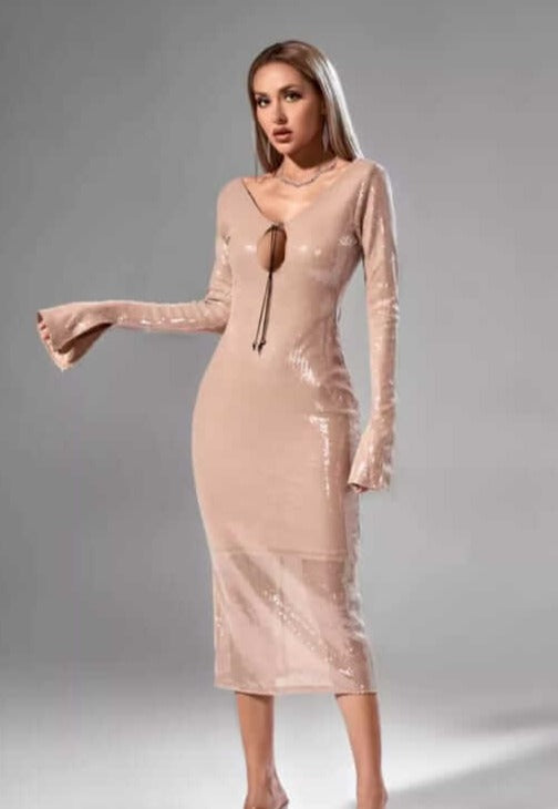 Vestido com decote profundo - Cherie