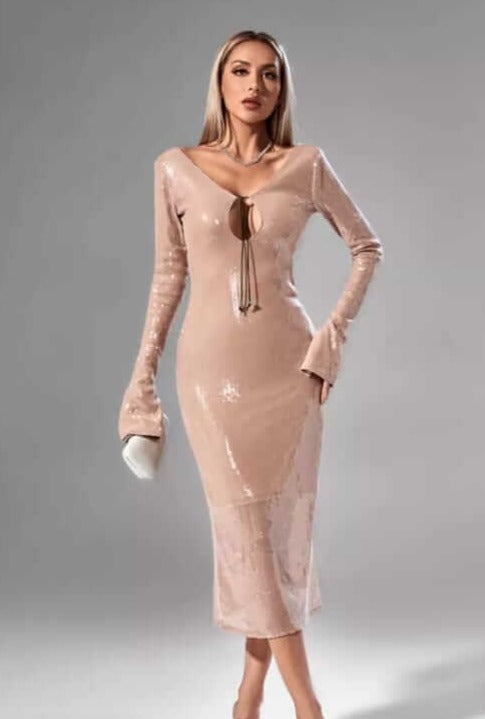 Vestido com decote profundo - Cherie