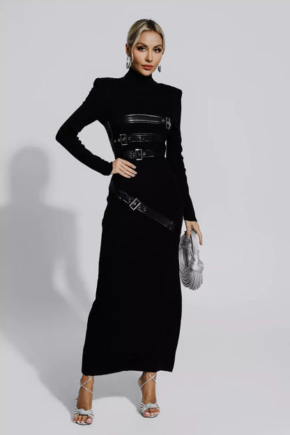 Vestido gola alta com cintos - Ruby
