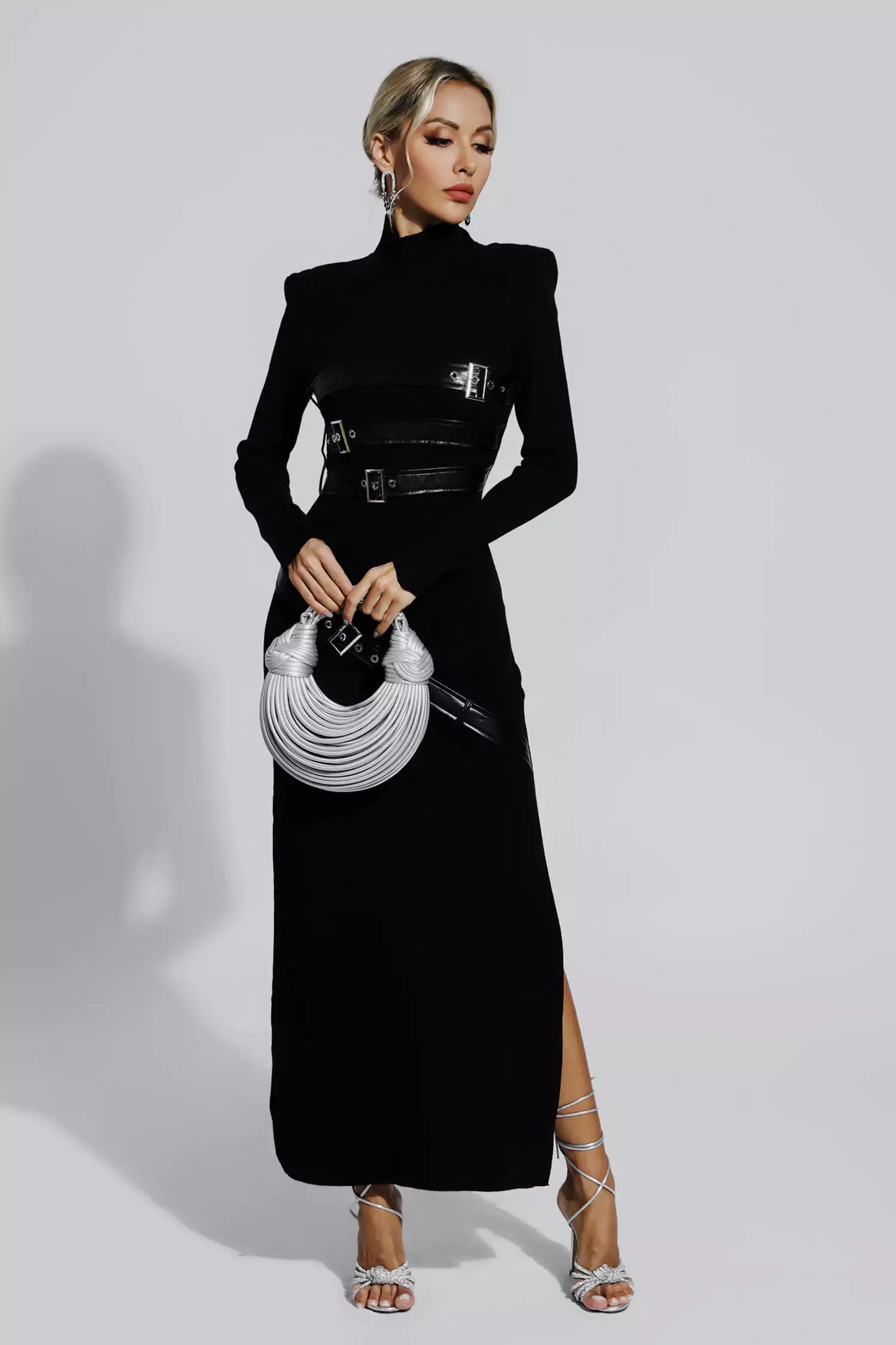 Vestido gola alta com cintos - Ruby