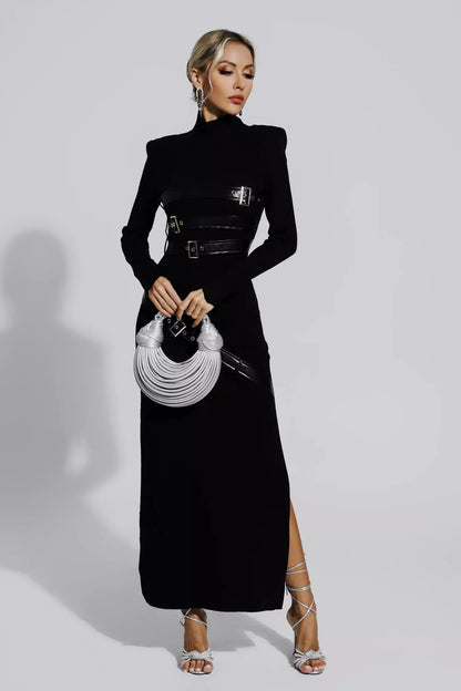 Vestido gola alta com cintos - Ruby