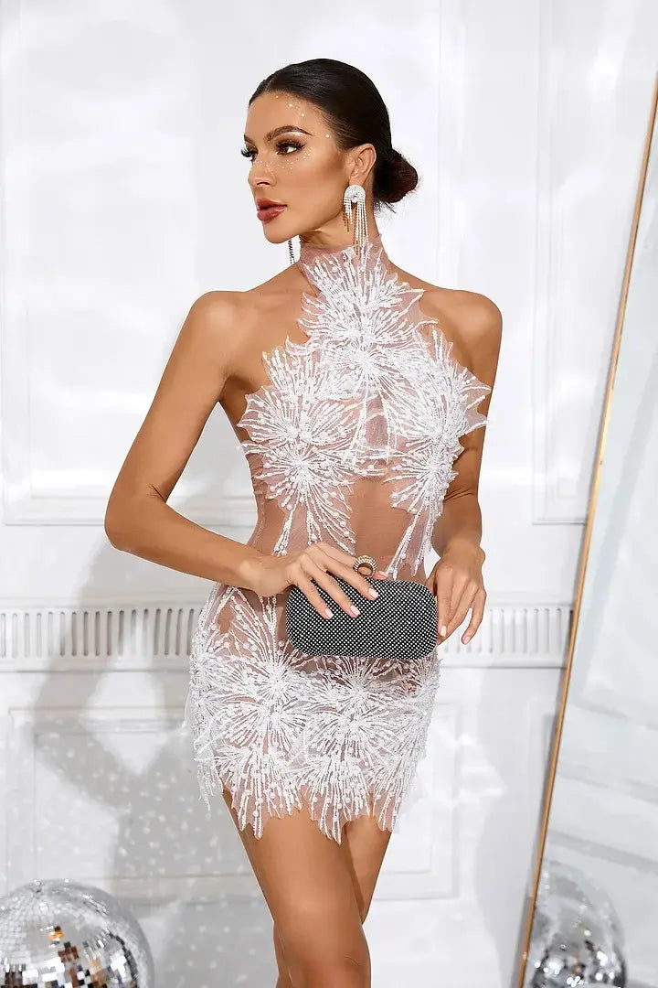 Vestido transparência e apliques - Sissy