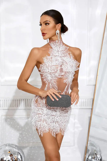 Vestido transparência e apliques - Sissy