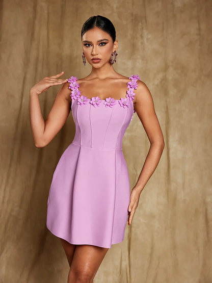 Vestido curto com apliques - Anita