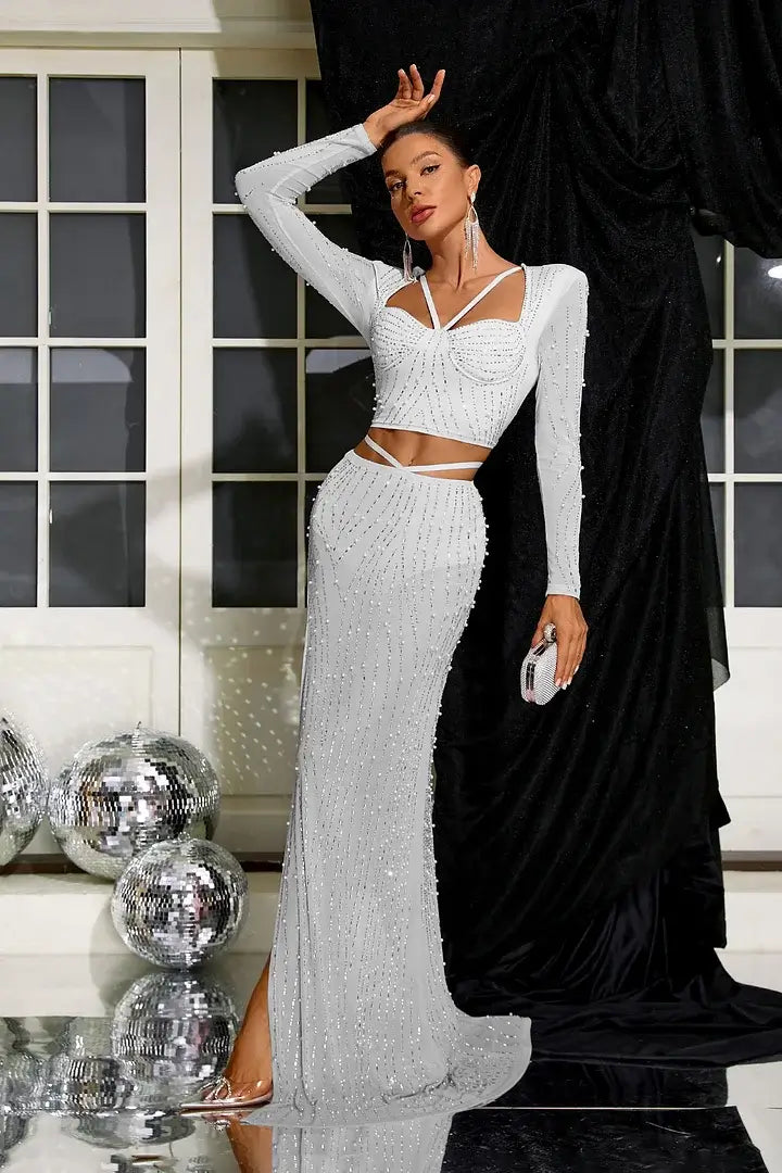 Conjunto transparência com strass - uria