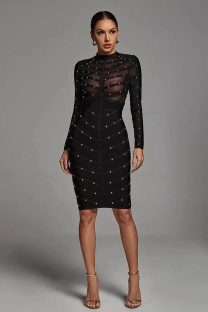 Vestido bandagem transparência - Clara