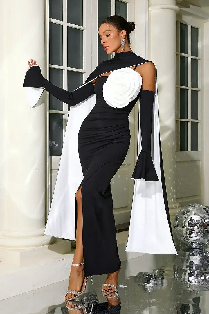 Vestido florido com enxarpe - Iris