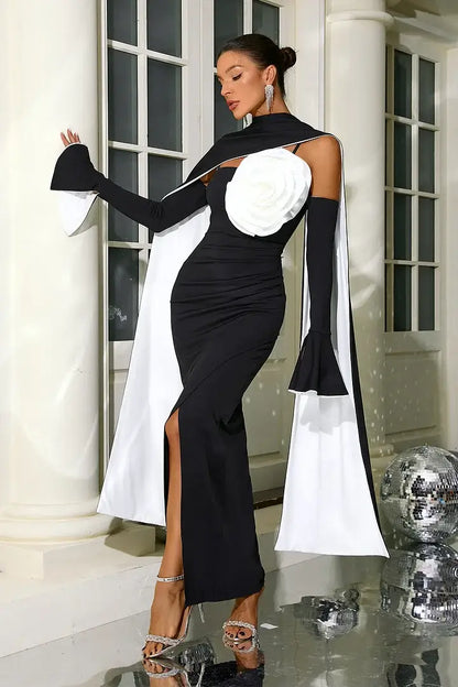 Vestido florido com enxarpe - Iris