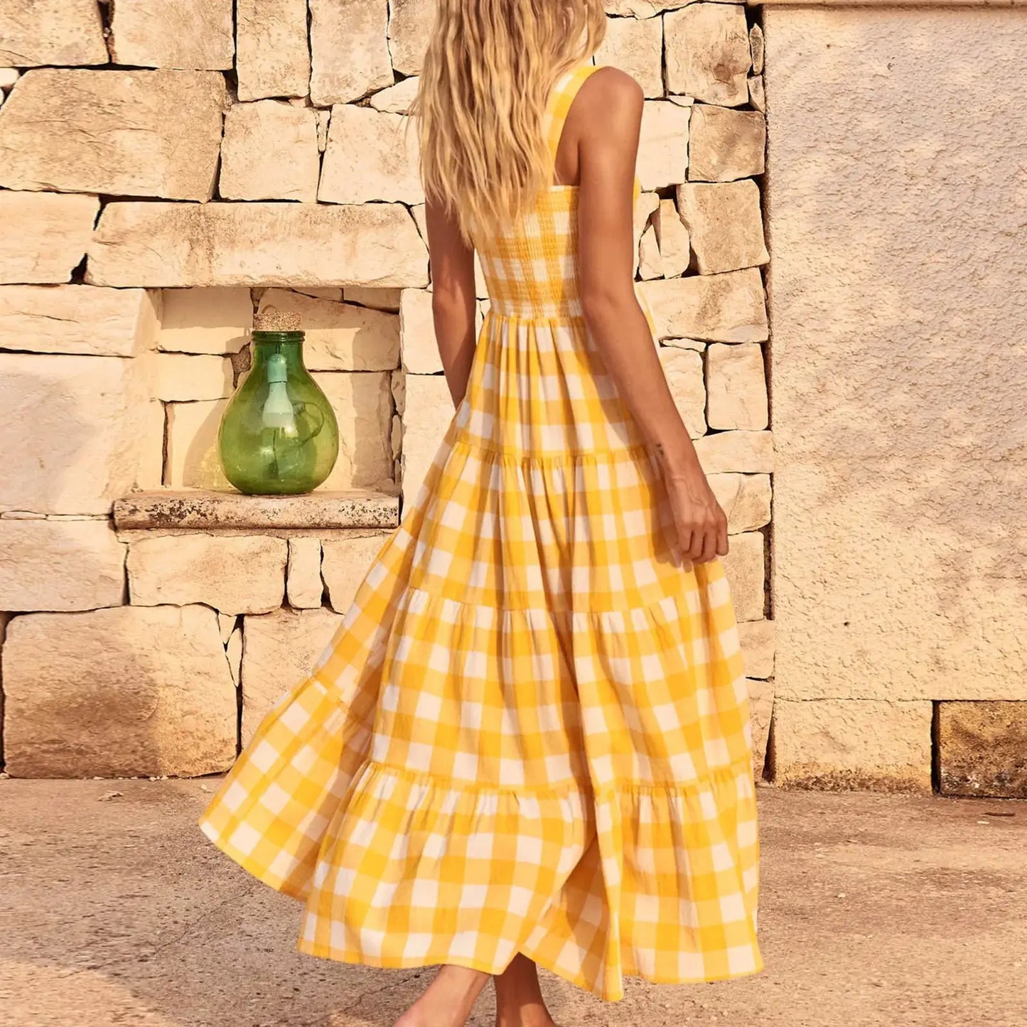 Vestido xadrez casinha de abelha - Susane