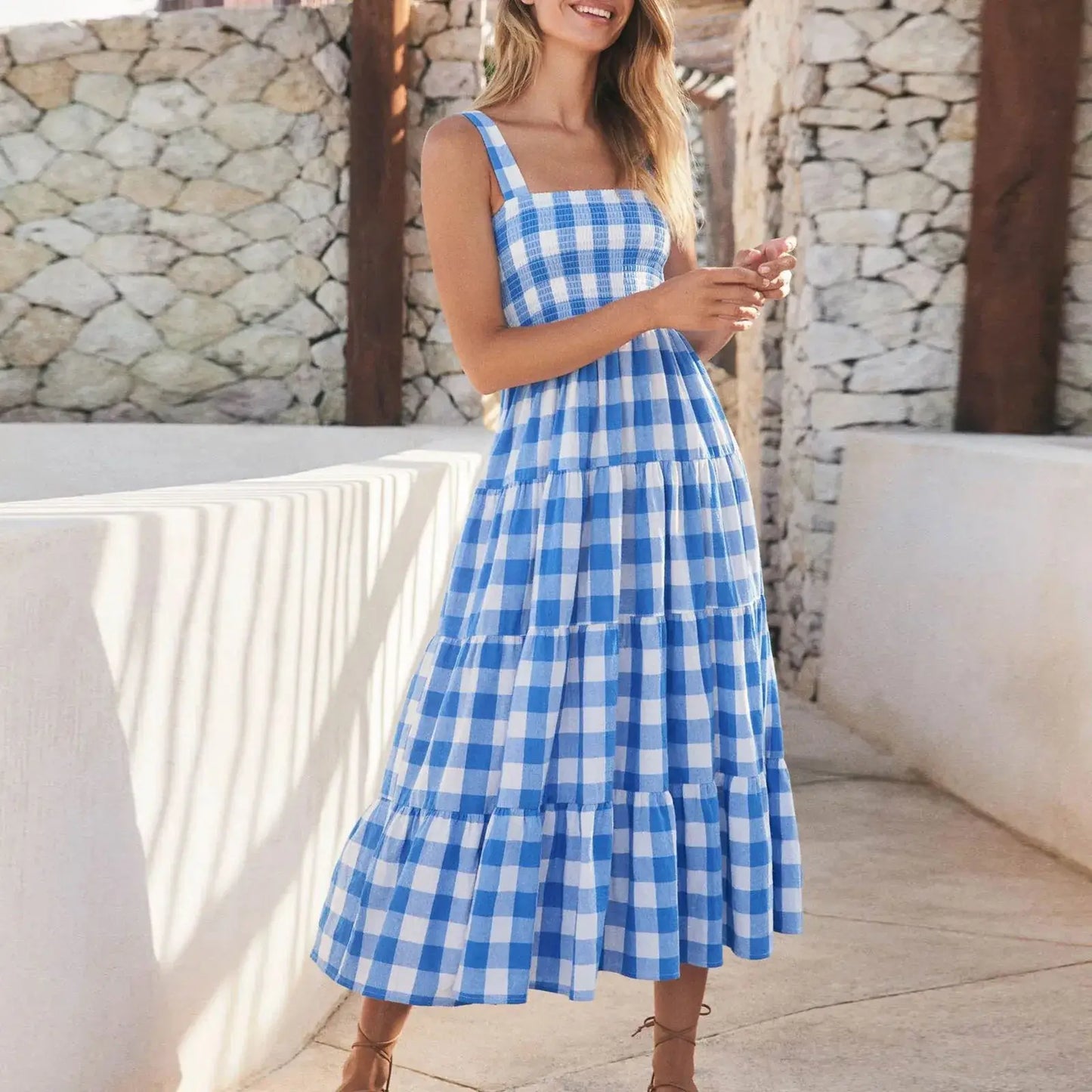 Vestido xadrez casinha de abelha - Susane