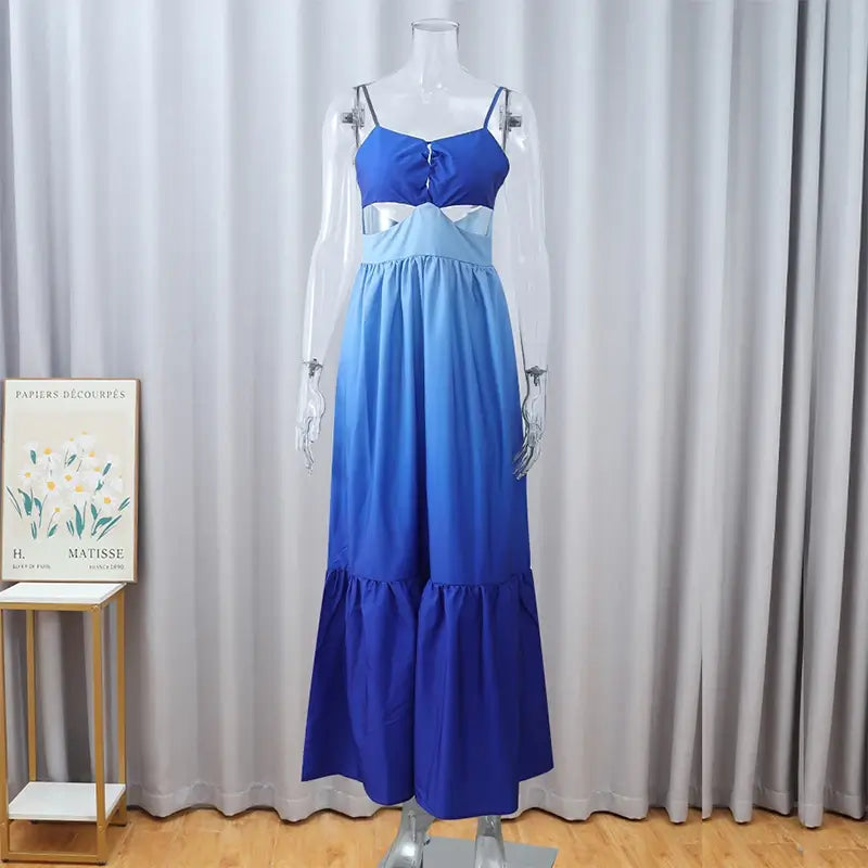 Vestido longo cor gradiente - Sabrina