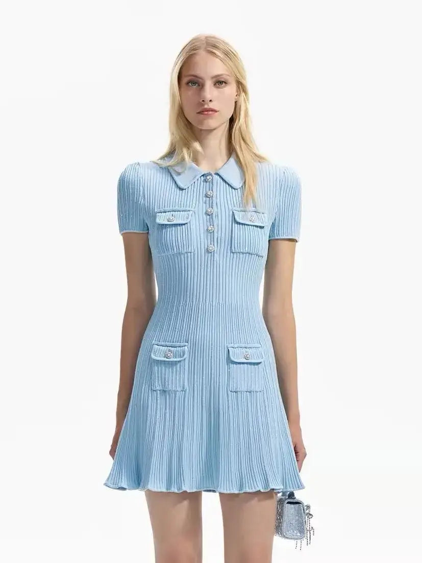 Vestido de tricô com bolso - Malva