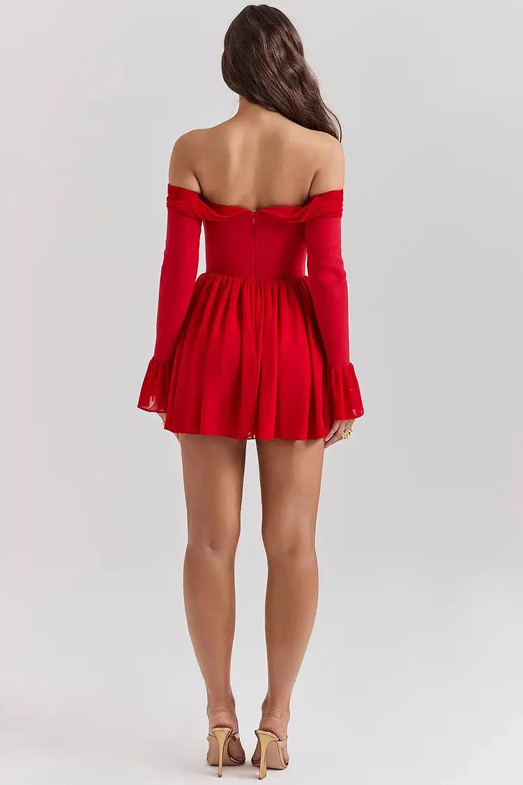 Vestido curto plissado - Zoe