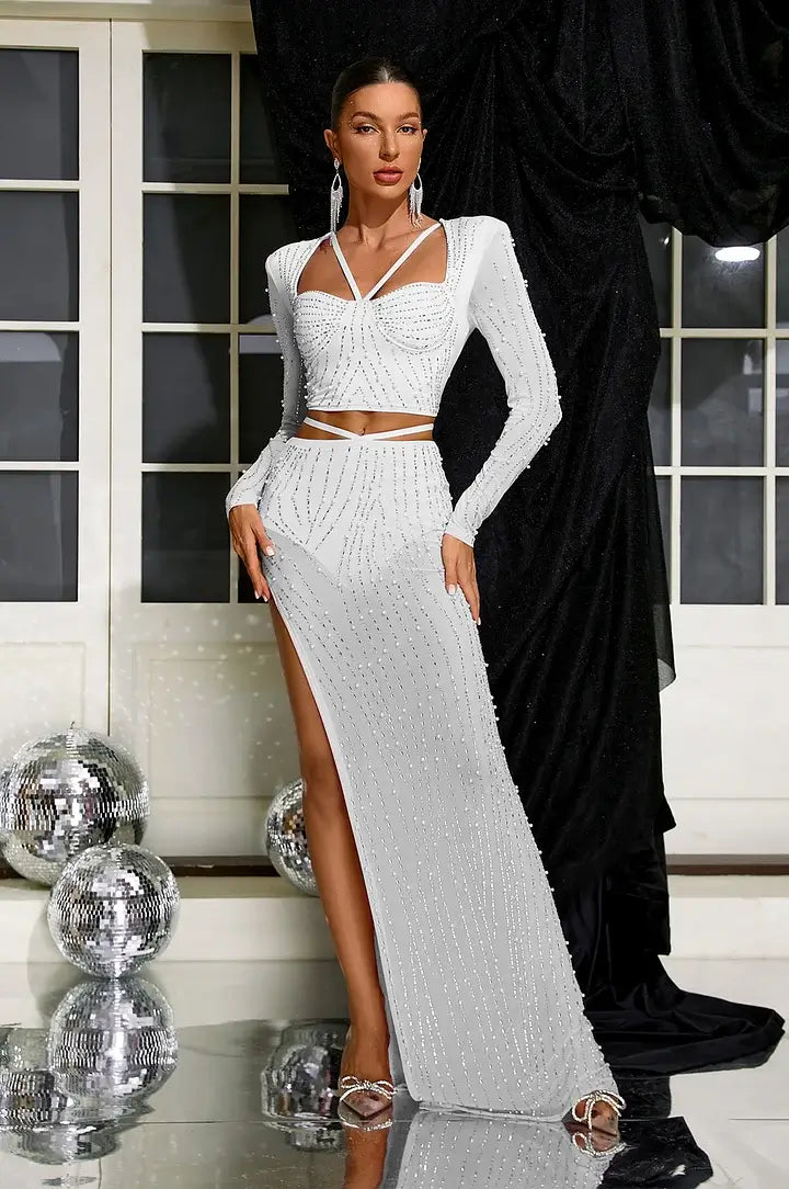 Conjunto transparência com strass - uria
