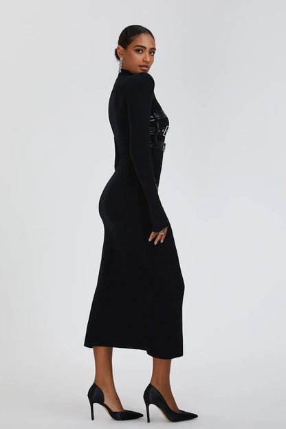 Vestido gola alta com cintos - Ruby