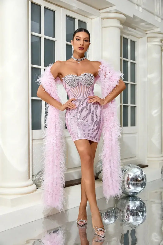 Vestido lantejoulas luxo - Inara