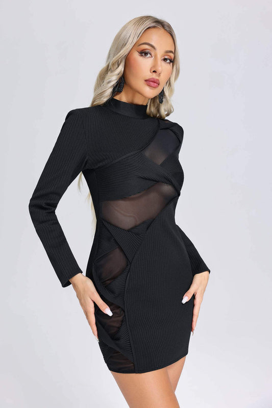 Vestido com transparência e laço - Naya