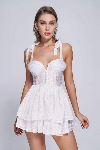 Vestido chiffon com babados - Felice