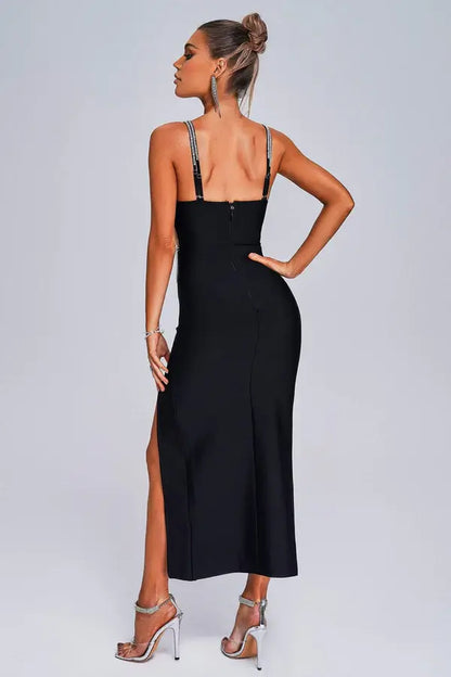 Vestido recortes e franja - Sarah