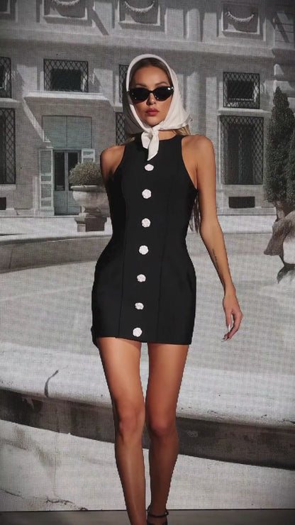 Vestido decote redondo e botões - Eloah