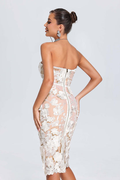 Vestido flor bordado - Vivia