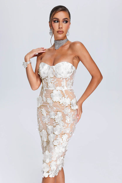 Vestido flor bordado - Vivia