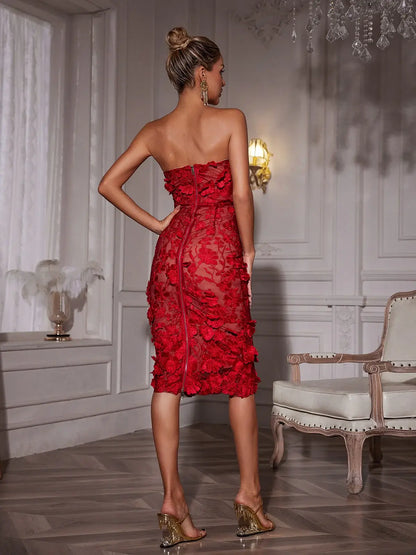 Vestido flor bordado - Vivia
